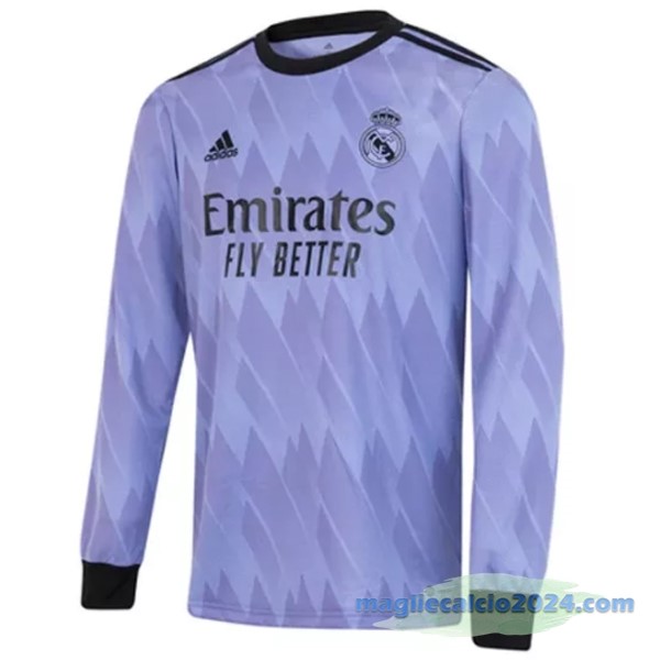 Seconda Manica lunga Real Madrid 2022 2023 Purpureo Poco Prezzo