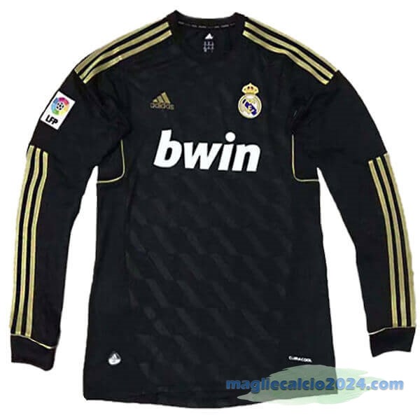 Seconda Manica lunga Real Madrid Retro 2011 2012 Nero Poco Prezzo