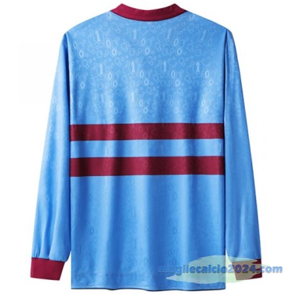 Seconda Manica lunga West Ham United Retro 1995 1997 Azul Poco Prezzo