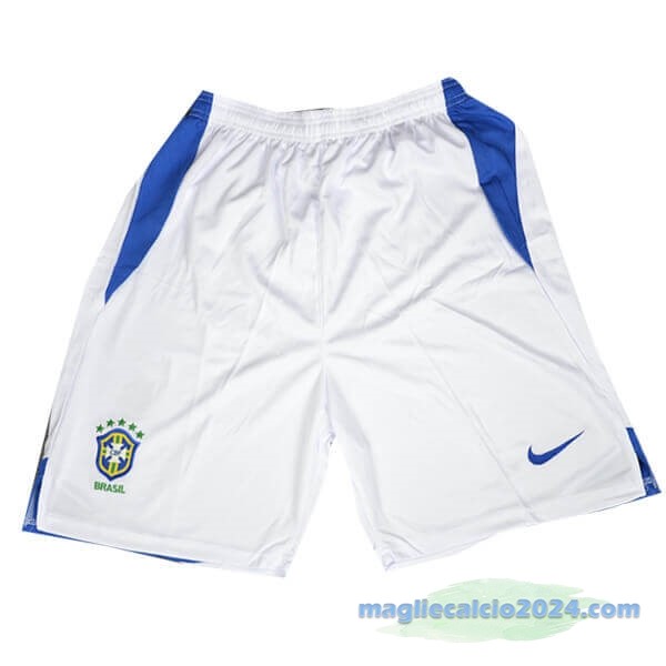 Seconda Pantaloni Brasile Retro 2004 Bianco Poco Prezzo