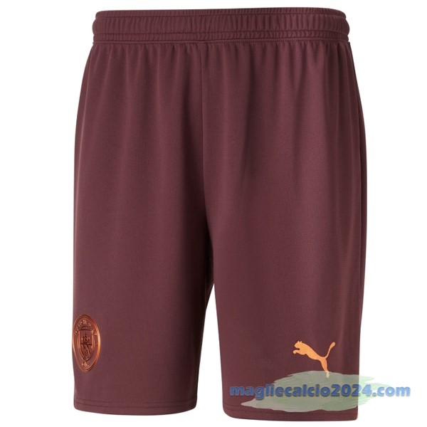 Seconda Pantaloni Manchester City 2023 2024 Rosso Poco Prezzo
