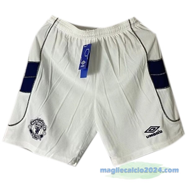 Seconda Pantaloni Manchester United Retro 2000 2001 Bianco Poco Prezzo