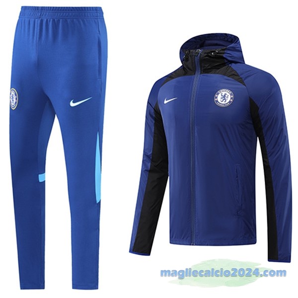 Set Completo Giacca A vento Chelsea 2022 2023 Nero Bianco Poco Prezzo
