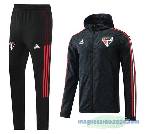Set Completo Giacca A vento Real Madrid 2022 2023 Nero Poco Prezzo
