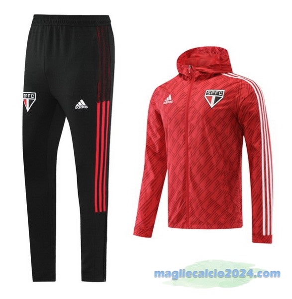 Set Completo Giacca A vento Real Madrid 2022 2023 Nero Rosso Poco Prezzo