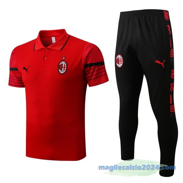Set Completo Polo AC Milan 2022 2023 Rosso Nero Poco Prezzo