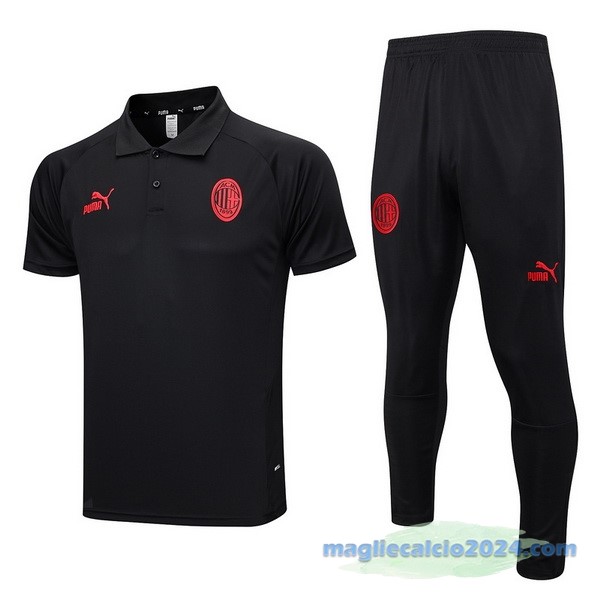Set Completo Polo AC Milan 2023 2024 Nero Poco Prezzo