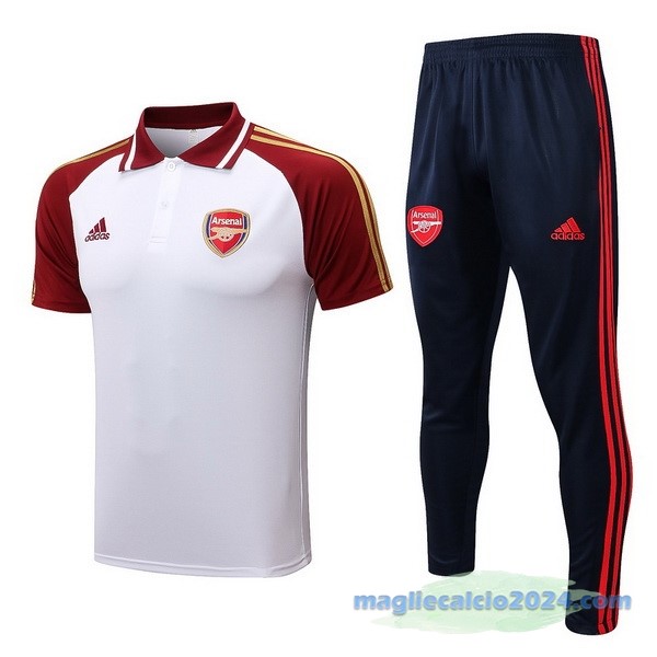 Set Completo Polo Arsenal 2022 2023 Bianco Rosso Nero Poco Prezzo