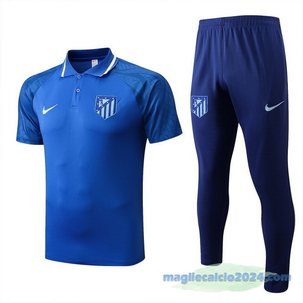 Set Completo Polo Atlético Madrid 2022 2023 Azul Poco Prezzo