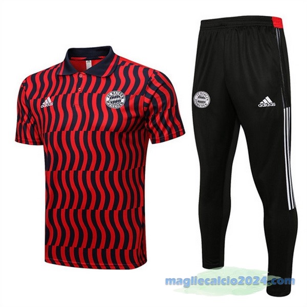 Set Completo Polo Bayern Múnich 2022 2023 Rosso I Nero Poco Prezzo