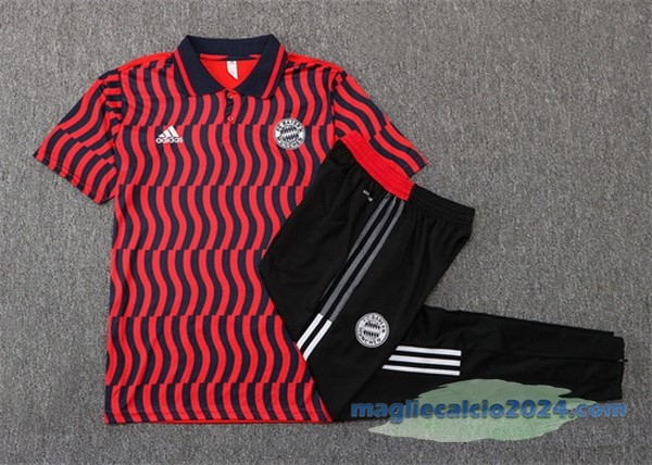 Set Completo Polo Bayern Múnich 2022 2023 Rosso I Nero Poco Prezzo