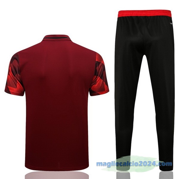 Set Completo Polo Bayern Múnich 2022 2023 Rosso Nero Poco Prezzo