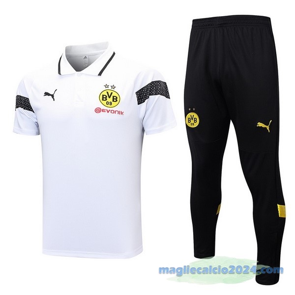 Set Completo Polo Borussia Dortmund 2023 2024 Bianco Nero Poco Prezzo