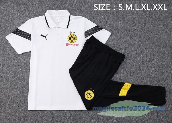 Set Completo Polo Borussia Dortmund 2023 2024 Bianco Nero Poco Prezzo