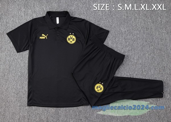 Set Completo Polo Borussia Dortmund 2023 2024 Nero Poco Prezzo