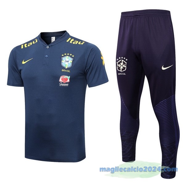 Set Completo Polo Brasile 2022 Azul Navy Poco Prezzo