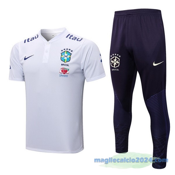 Set Completo Polo Brasile 2022 Bianco I Nero Poco Prezzo