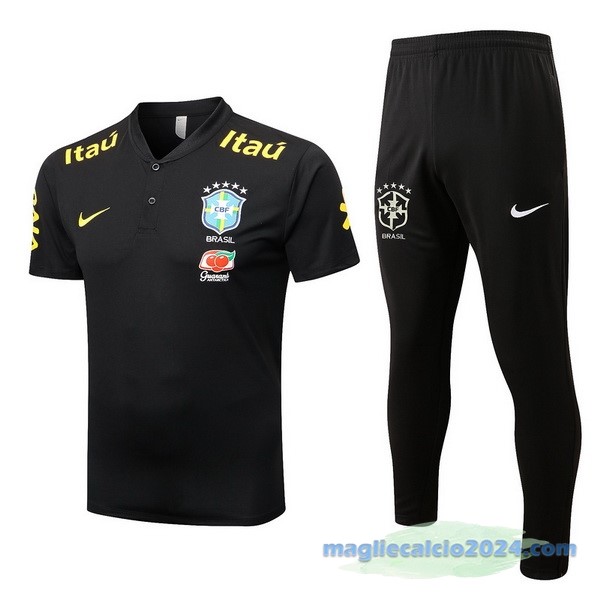 Set Completo Polo Brasile 2022 Nero Poco Prezzo
