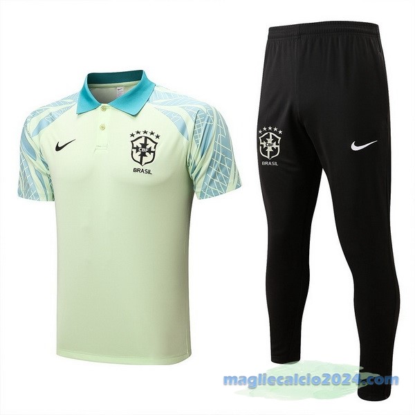 Set Completo Polo Brasile 2022 Verde Nero Poco Prezzo