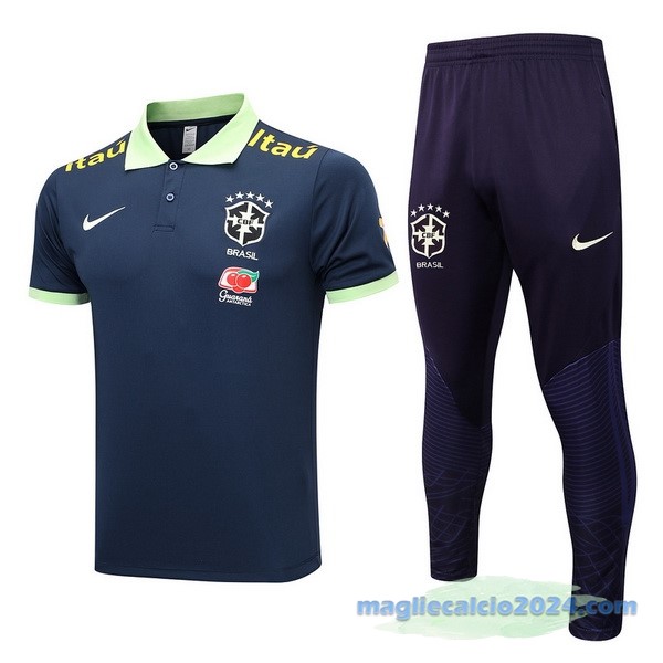 Set Completo Polo Brasile 2023 Azul Navy I Verde Poco Prezzo
