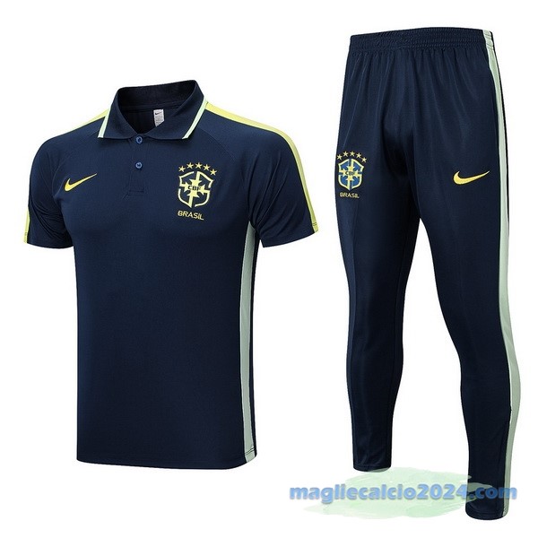Set Completo Polo Brasile 2023 Azul Navy Verde Poco Prezzo