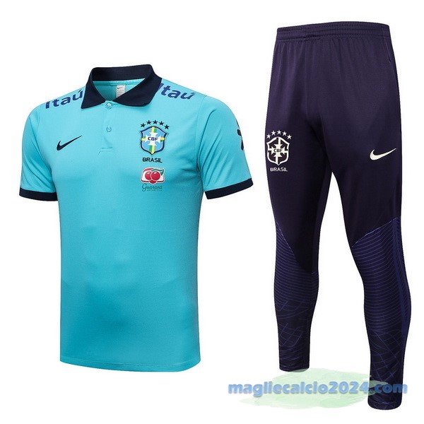Set Completo Polo Brasile 2023 Azul Nero Poco Prezzo
