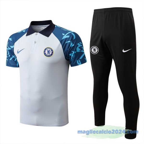 Set Completo Polo Chelsea 2022 2023 Bianco Nero Poco Prezzo