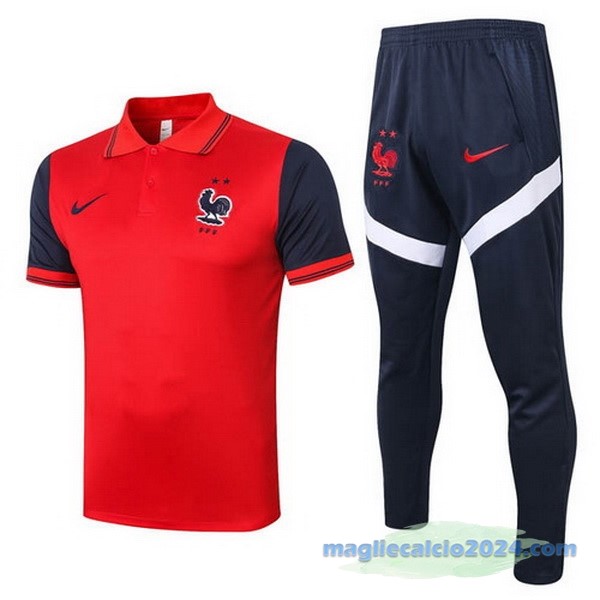 Set Completo Polo Francia 2020 Rosso Nero Poco Prezzo