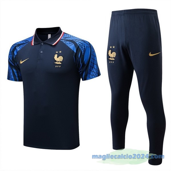 Set Completo Polo Francia 2022 Azul Navy Poco Prezzo