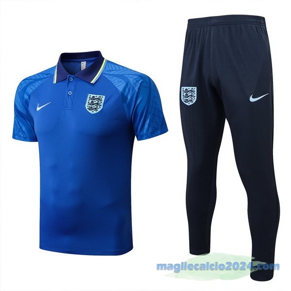 Set Completo Polo Inghilterra 2022 Azul Poco Prezzo