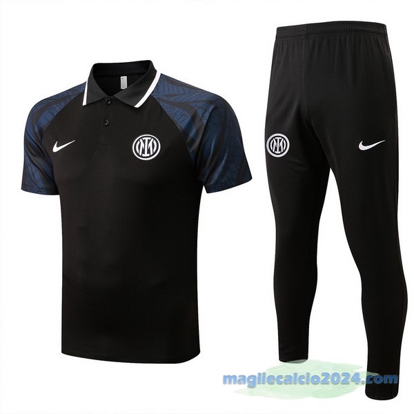 Set Completo Polo Inter Milán 2022 2023 Nero Grigio Poco Prezzo