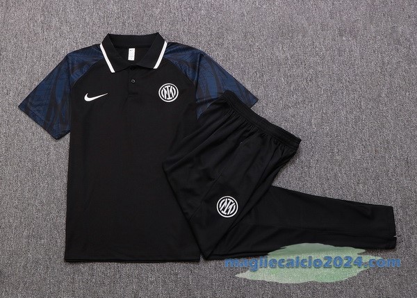 Set Completo Polo Inter Milán 2022 2023 Nero Grigio Poco Prezzo
