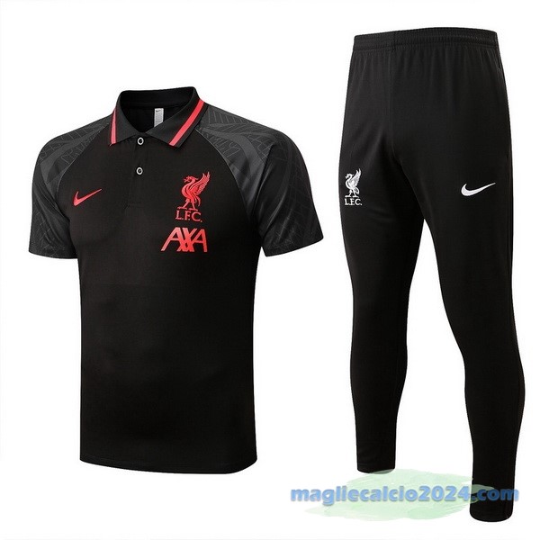 Set Completo Polo Liverpool 2022 2023 Nero Rosso Poco Prezzo