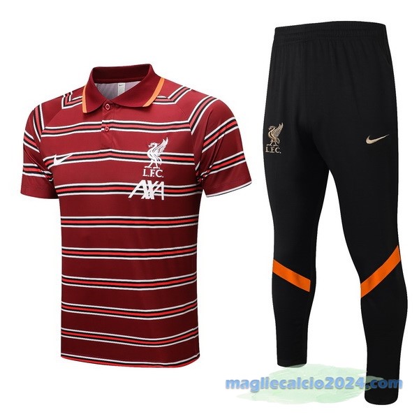 Set Completo Polo Liverpool 2022 2023 Rosso Nero Poco Prezzo