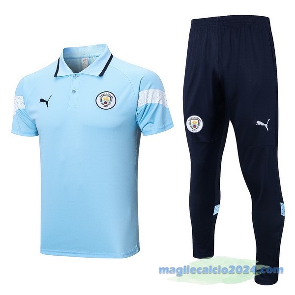 Set Completo Polo Manchester City 2022 2023 Azul Poco Prezzo