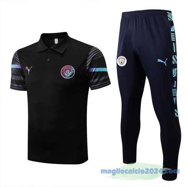 Set Completo Polo Manchester City 2022 2023 Nero Poco Prezzo
