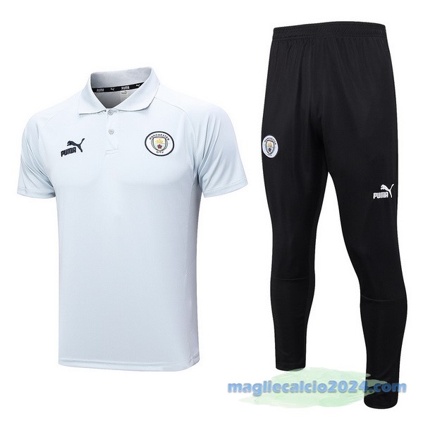 Set Completo Polo Manchester City 2023 2024 Bianco Poco Prezzo