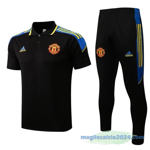 Set Completo Polo Manchester United 2022 2023 Nero Giallo Poco Prezzo