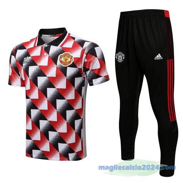 Set Completo Polo Manchester United 2022 2023 Rosso Bianco Nero Poco Prezzo
