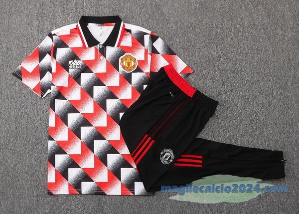 Set Completo Polo Manchester United 2022 2023 Rosso Bianco Nero Poco Prezzo