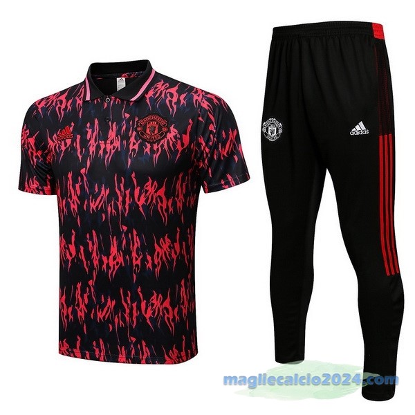Set Completo Polo Manchester United 2022 2023 Rosso I Nero Poco Prezzo