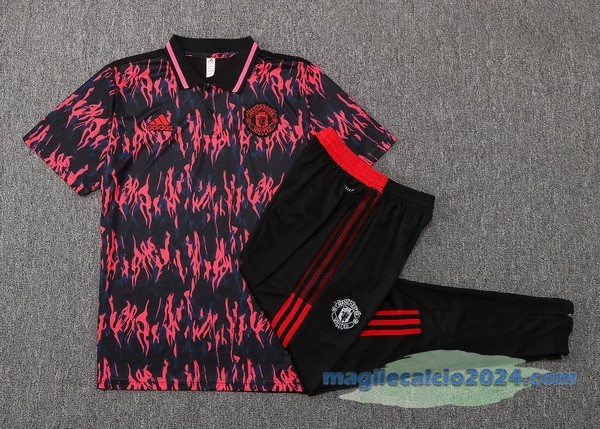 Set Completo Polo Manchester United 2022 2023 Rosso I Nero Poco Prezzo