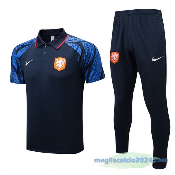 Set Completo Polo Paesi Bassi 2022 Azul Navy Poco Prezzo