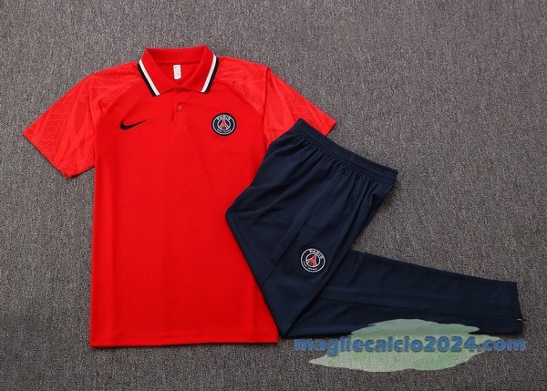 Set Completo Polo Paris Saint Germain 2022 2023 Rosso Azul Navy Poco Prezzo