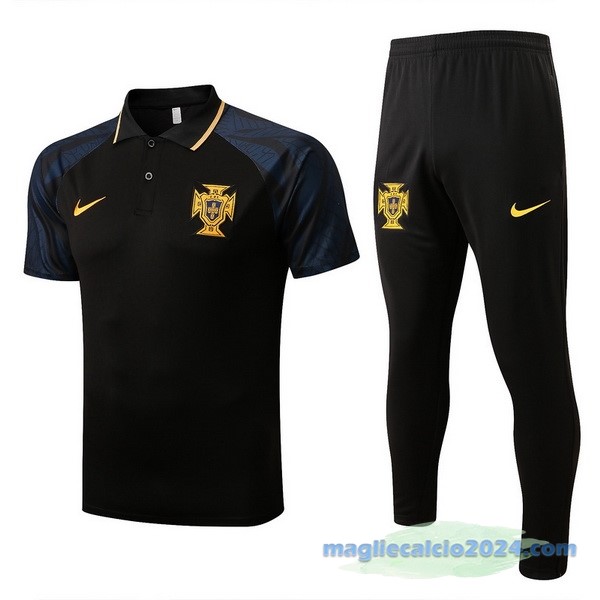 Set Completo Polo Portogallo 2022 Nero Poco Prezzo