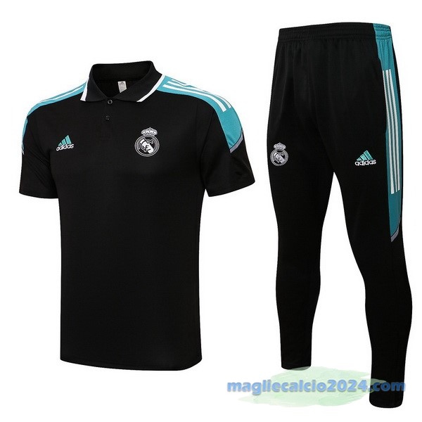 Set Completo Polo Real Madrid 2022 2023 Nero Verde Poco Prezzo
