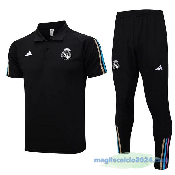 Set Completo Polo Real Madrid 2023 2024 Nero Poco Prezzo