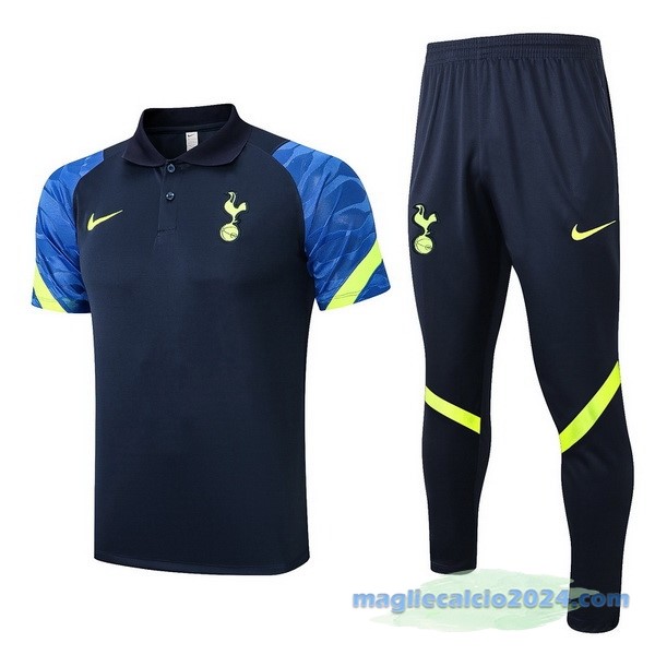 Set Completo Polo Tottenham Hotspur 2022 2023 Nero Azul Poco Prezzo