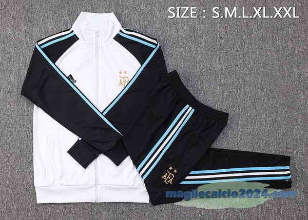 Set Completo Ropa Deportiva Con Cremallera Bambino Larga Argentina 2022 Nero I Bianco Poco Prezzo