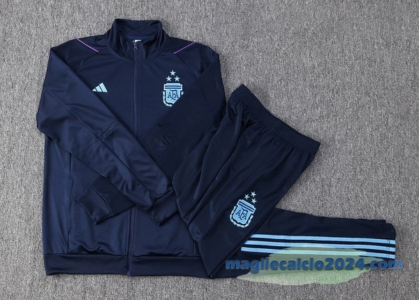 Set Completo Ropa Deportiva Con Cremallera Bambino Larga Argentina 2023 Azul Navy Poco Prezzo